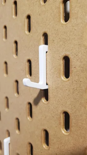 Paquete de ganchos para tablero de clavijas 'Just Hanging', compatibles con tablero de clavijas IKEA SKADIS, gancho de exhibición SKADIS (blanco