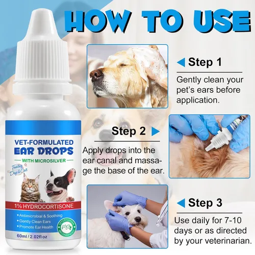 Miniatura 5 de Tratamiento de ácaros para perros y gatos – Alivio de la picazón de acción rápida y limpiador, fórmula recomendada por veterinarios con aloe vera