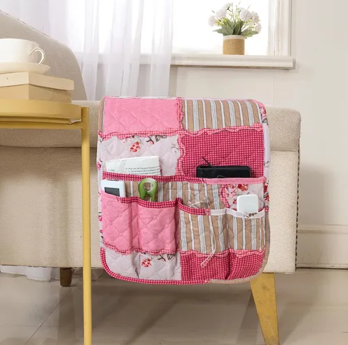 Miniatura 13 de Organizador de sillón para sofá, soporte de control remoto, duradero y antideslizante, organizador de reposabrazos para sofá reclinable, 4 bolsillos