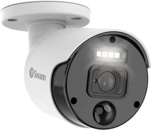 Cámara de seguridad adicional Swann NVR para grabadores NVR CCTV PoE cableados, video 4K Ultra HD, vigilancia interior/exterior, luces sensor,