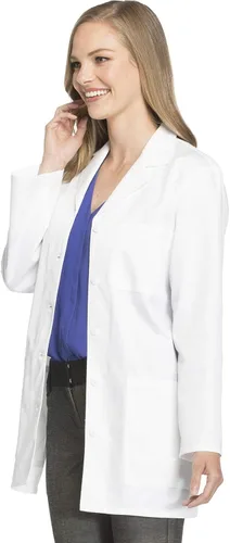 Miniatura 3 de Cherokee Scrubs bata de laboratorio con botones y cinturón en la espalda, 32 pulgadas, para mujer