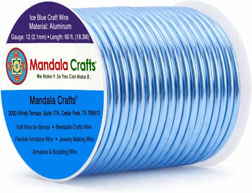 Miniatura 157 de Mandala Crafts - Alambre de aluminio anodizado de 8 calibre para hacer joyas - 9.75 m de alambre flexible negro colorido - Flexible para bonsái