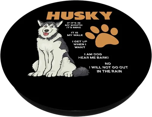 Miniatura 2 de Husky siberiano - Reglas del propietario de perros Huskies divertidos Husky PopSockets intercambiables PopGrip
