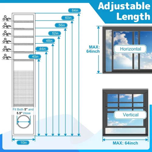 Miniatura 2 de Air Jade Kit de ventana de aire acondicionado portátil, kit de sellado de ventana aislado con ventilación de malla, kit de ventilación de CA
