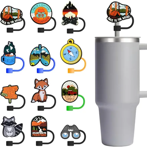 Miniatura 10 de 8 fundas reutilizables de silicona para popotes Stanley Cup de 30 y 40 onzas, accesorios de tapa de popote de 0.394 in y 0.4 pulgadas 36 Lindo
