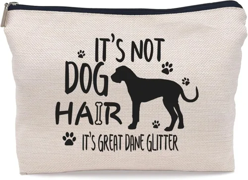Bolsa de maquillaje con texto en inglés "It's Not Dog Hair", divertida bolsa de maquillaje para amantes de los perros, mujeres y niñas, regalos para
