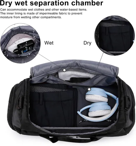 Miniatura 4 de Bolsa de gimnasio, Negro -, Bolsa de gimnasio Bolsa de lona