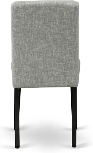 Miniatura 7 de East West Furniture ABP1T06 Abbott Parson - Sillas de comedor Shitake de tela de lino, juego de 2, color negro