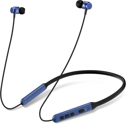 Miniatura 11 de Auriculares Bluetooth con banda para el cuello, auriculares inalámbricos Bluetooth 6.0 con micrófono, luz cómoda, graves profundos, tiempo de Negro