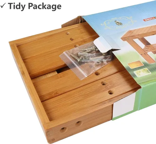 Miniatura 3 de ASelected Taburete de ducha de bambú pequeño de madera de 13 pulgadas, taburete de madera impermeable con estante de almacenamiento para espacios