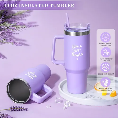 Miniatura 4 de Regalos de cumpleaños para mujeres, cuidado personal, regalos de pronta recuperación, cesta de regalo de spa relajante de lavanda - paquete