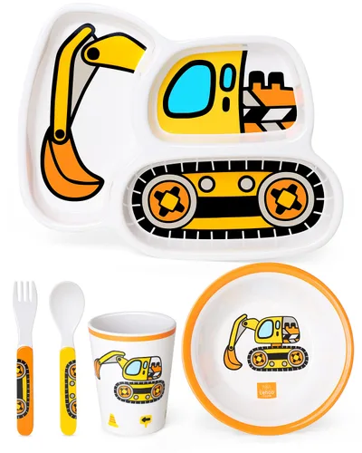 Lehoo Castle Juego de platos y cuencos para niños, juego de vajilla para niños incluye plato, cuenco, taza y vajilla, hecho de material duradero,