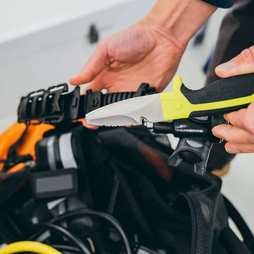 Miniatura 6 de GEAR AID Tanu - Cuchillo de buceo y rescate con funda, hoja de punta roma de 3 pulgadas Nav Verde