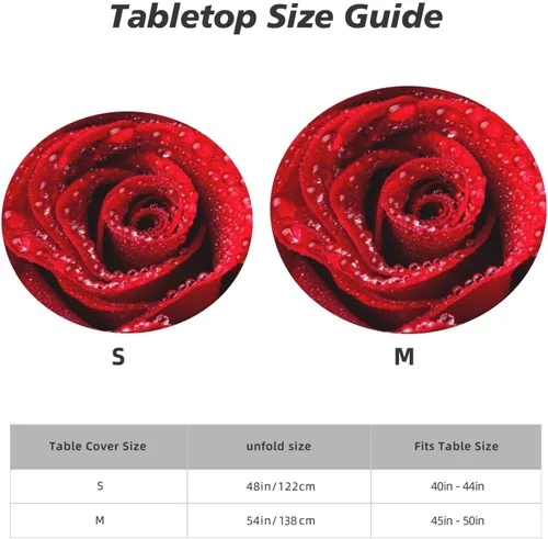 Miniatura 8 de Famame Beautiful Bloom - Mantel redondo ajustable con borde elástico, impermeable, con borde elástico, para interiores y exteriores, se adapta a