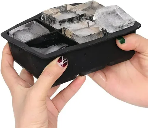 Miniatura 3 de Paquete variado de 2 moldes gigantes de silicona para cubitos de hielo de forma esférica y cuadrada, perfectos para whisky, cócteles, bourbon, sopas