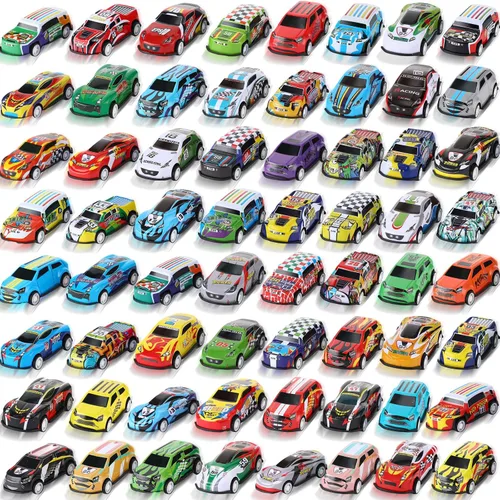 Jenaai 100 unidades de mini autos de juguete para tirar hacia atrás a granel, autos de carreras fundidos a presión, recuerdos de fiesta para niños y