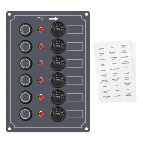 Miniatura 8 de Panel de interruptores marinos, Haoguo Panel eléctrico de barco de 6 Gang con disyuntor, IP67 impermeable, aplicable a barcos, yates, barcos