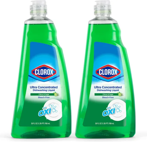 Miniatura 7 de Clorox Jabón líquido ultra concentrado para platos con OXI, aroma a flor de manzana, detergente para lavavajillas probado por dermatólogos sin
