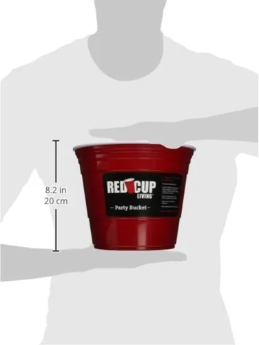 Miniatura 6 de Red Cup Living Cubo de hielo grande para fiestas, enfriador de bebidas aislado de 201 onzas para fiestas, bar y cocina, cerveza de plástico