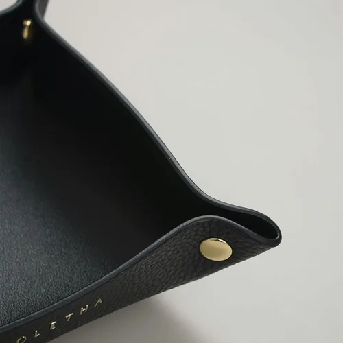 Miniatura 4 de OLETHA Bandeja de valet pequeña plegable - Organizador estético para escritorio para el hogar, la oficina y viajes - Recipiente portátil para Negro