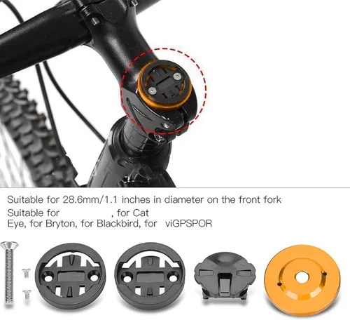 Miniatura 7 de Soporte para computadora para bicicleta de carretera, cubierta superior para bicicleta, cronómetro, GPS, soporte para velocímetro (dorado) Bryton