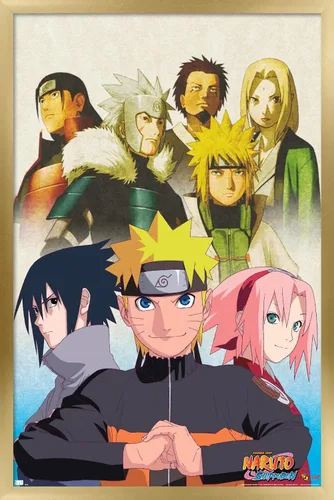 Miniatura 13 de Trends International Naruto Shippuden - Póster de pared de arte clave, 14.725 x 22.375 pulgadas, versión enmarcada de madera de granero