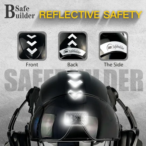 Miniatura 7 de SAFEBUILDER Casco de Seguridad Industrial con Visera Orejeras Casco Duro con Visera Cascos Duros Ventilados Trabajo de Construcción Protección