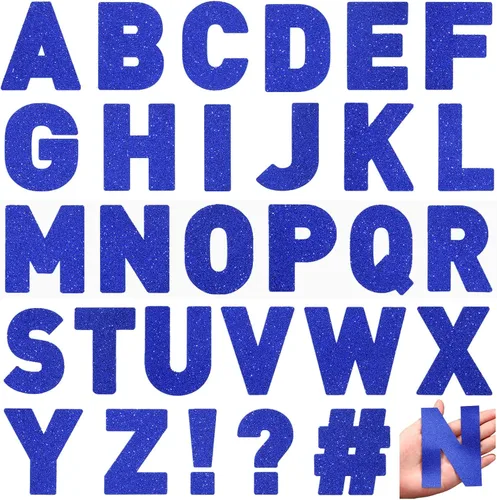 Miniatura 8 de Harloon 232 piezas de 24 hojas de letras grandes con purpurina, letras del alfabeto con letra grande, kit de letras autoadhesivas para buzón, Dorado