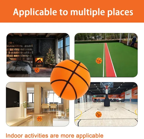 Miniatura 7 de Pelota de baloncesto silenciosa Tamaño Regalo Embalaje Cumpleaños Bola de espuma para interiores Naranja Dribbling silencioso para entrenamiento