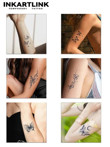Miniatura 2 de INKARTLINK 6 hojas de tatuajes temporales, tatuajes semipermanentes, tatuajes falsos, 1-2 semanas de tatuaje, para mujeres maduras y elegantes