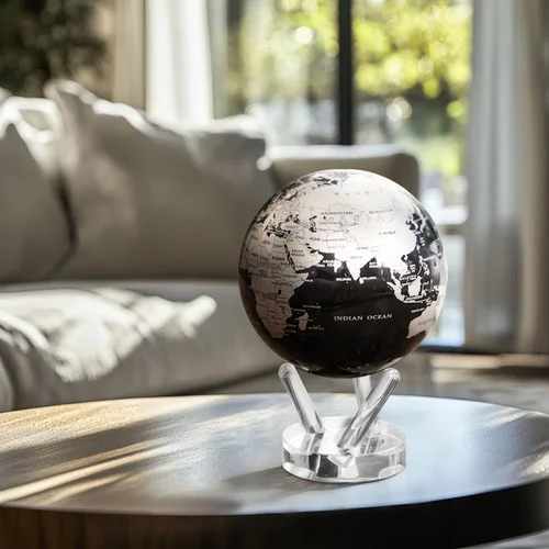 Miniatura 6 de MOVA Globo Metálico Negro y Plata 4.5