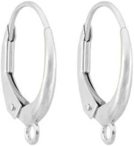 Miniatura 4 de Adabele 50 ganchos hipoalergénicos redondos para arete Huggie, alambre de oreja de 0.551 in, chapado en plata de ley para manualidades, aretes