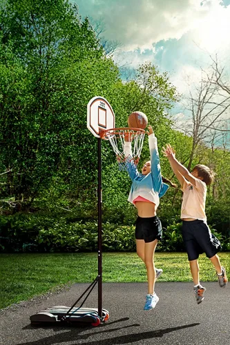 Miniatura 2 de Play22 Aro de baloncesto ajustable para niños, altura de 5 a 7 pies, aro de baloncesto portátil para niños, adolescentes, jóvenes y adultos