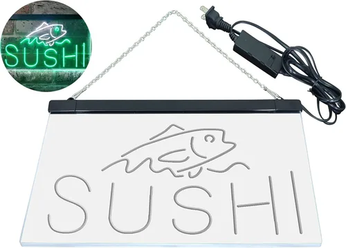 Miniatura 46 de ADVPRO Sushi Fish Sashimi Restaurant - Letrero de neón LED de doble color, azul y rojo, 12 x 8.5 pulgadas, st6s32-i3334-br