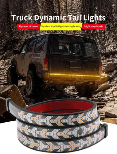 Miniatura 7 de TOPKU Tira de luz trasera LED para camioneta pickup, barra de luz dinámica para portón trasero del camión, tira flexible de 120 cm con luces