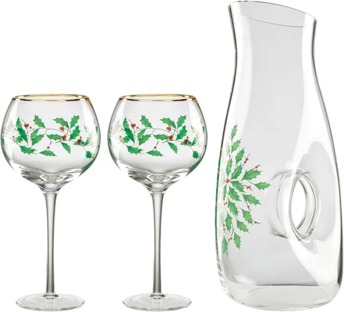 Miniatura 12 de Lenox Vasos altos con diseño navideño, copas para vino, Set de 4, 16 onzas, Transparente