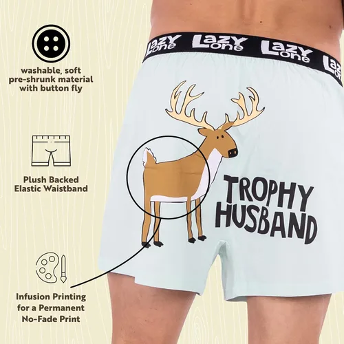 Miniatura 100 de Lazy One Divertidos boxers de animales, ropa interior humorística, novedosos pantalones cortos, regalos de broma para hombres