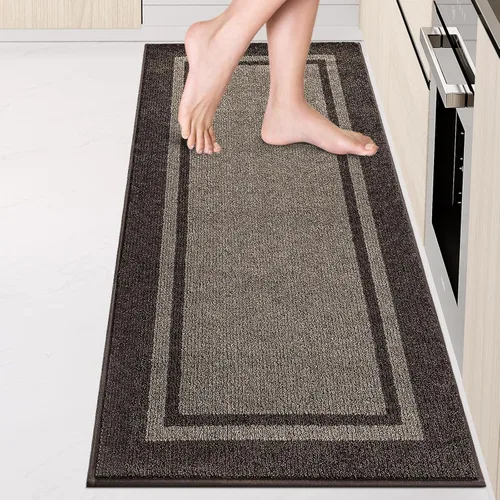 Miniatura 36 de anllugs Alfombras de cocina de 24 x 36 pulgadas, antideslizantes, lavables a máquina, tapetes absorbentes y cómodos para cocina, fregadero, Beige