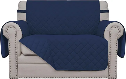 Miniatura 186 de Easy-Going - Funda para sofá, futón y sillón sin reposabrazos, reversible, resistente al agua, para mascotas y niños (azul oscuro/azul claro)