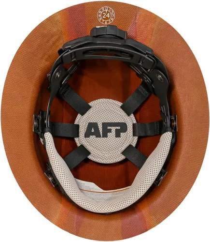 Miniatura 2 de AFP Casco duro de fibra de ala completa Suspensión de trinquete de 6 puntos Clasificación OSHA y ANSI Cascos duros para hombres Cascos