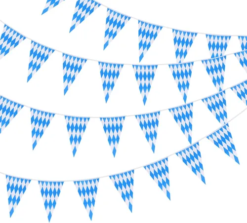 TUPARKA Bandera de banderín bávaro de 98 pies para el Oktoberfest, decoraciones para el Oktoberfest, suministros para fiestas