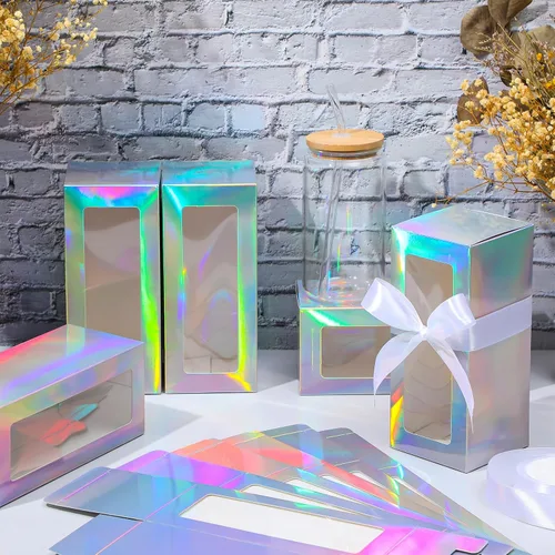 Miniatura 2 de Honoson 24 Piezas Caja de Regalo de Vaso con Cinta para Sublimación Cajas de Exhibición de Vidrio Transparente para Tazas de Beber de 12oz 16oz 20oz