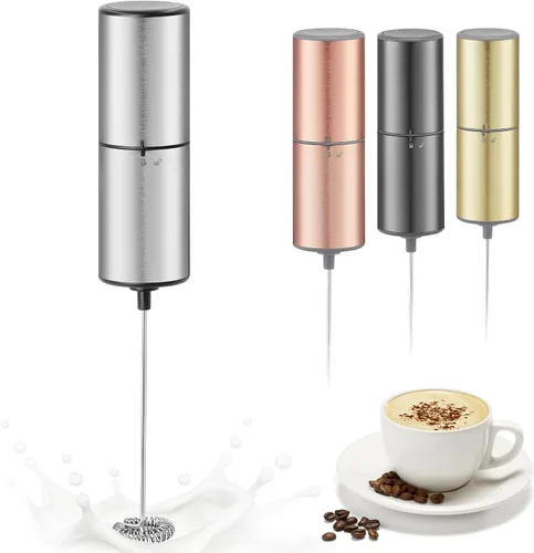 Miniatura 9 de Espumador de café a batería de ELMWAY, batidor eléctrico de acero inoxidable, mini espumador de leche con mango para café, café con leche, matcha