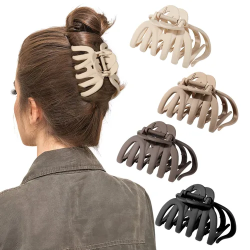 Miniatura 8 de Shinowa Pinzas para el cabello de mariposa, paquete de 4 pinzas de mariposa para cabello grueso y delgado, 2.75 pulgadas, hermosas pinzas