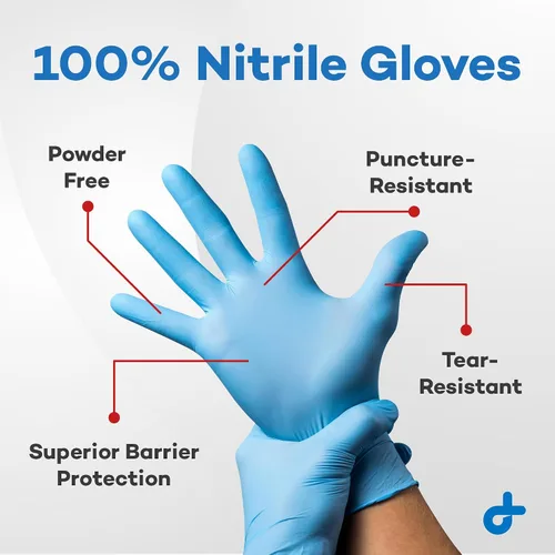 Miniatura 2 de Dealmed Guantes de examen de nitrilo, sin polvo, sin látex, guantes médicos desechables