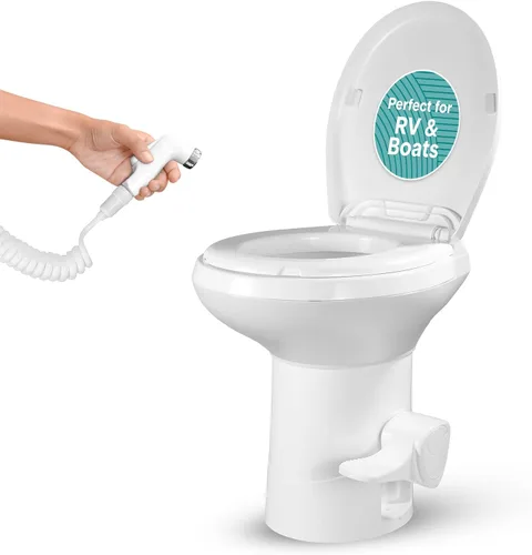 Miniatura 10 de SereneLife Inodoro portátil de 4 galones para acampar para adultos, más de 100 descargas, inodoro de campamento porta orinal con soporte