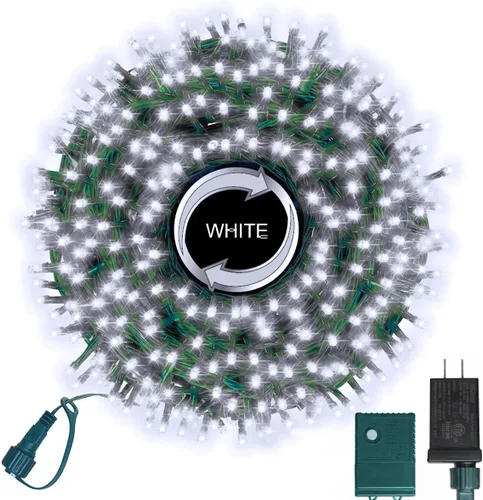 Miniatura 27 de LAMPHOME - Cadena de luces LED de 500 luces para exteriores, 46 pies, con 16 modos, luces impermeables verdes, rojas y rojas-verdes agrupadas