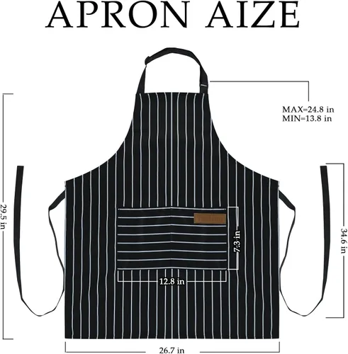 Miniatura 2 de Taidven Paquete de 2 Delantales - Unisex, Delantal Ajustable con Babero para Cocina, Delantal de Cocina, Delantales para Hombres y Mujeres