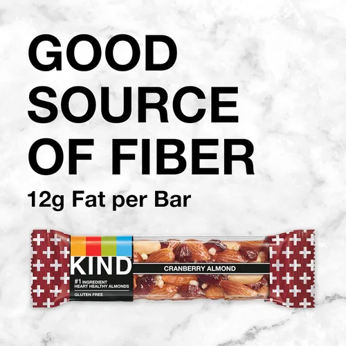 Miniatura 5 de KIND Barras de nueces, almendra de arándano, aperitivos saludables, buena fuente de fibra, sin gluten, 0.18 onzas de proteína, 6