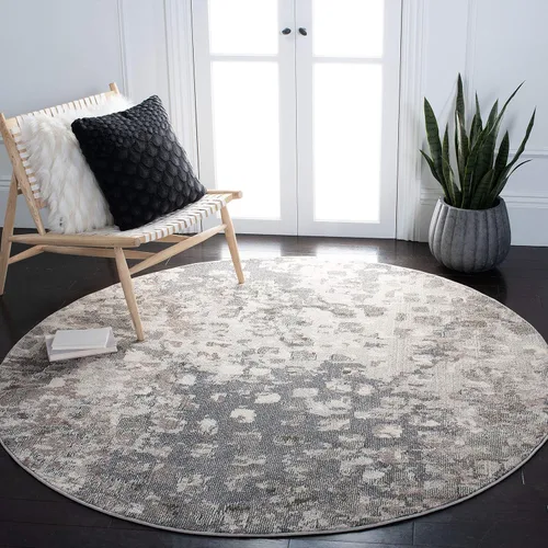 Miniatura 35 de SAFAVIEH MAD425H Madison Collection Alfombra decorativa cuadrada de 3', gris/naranja, diseño abstracto bohemio desgastado, no desprende pelusa